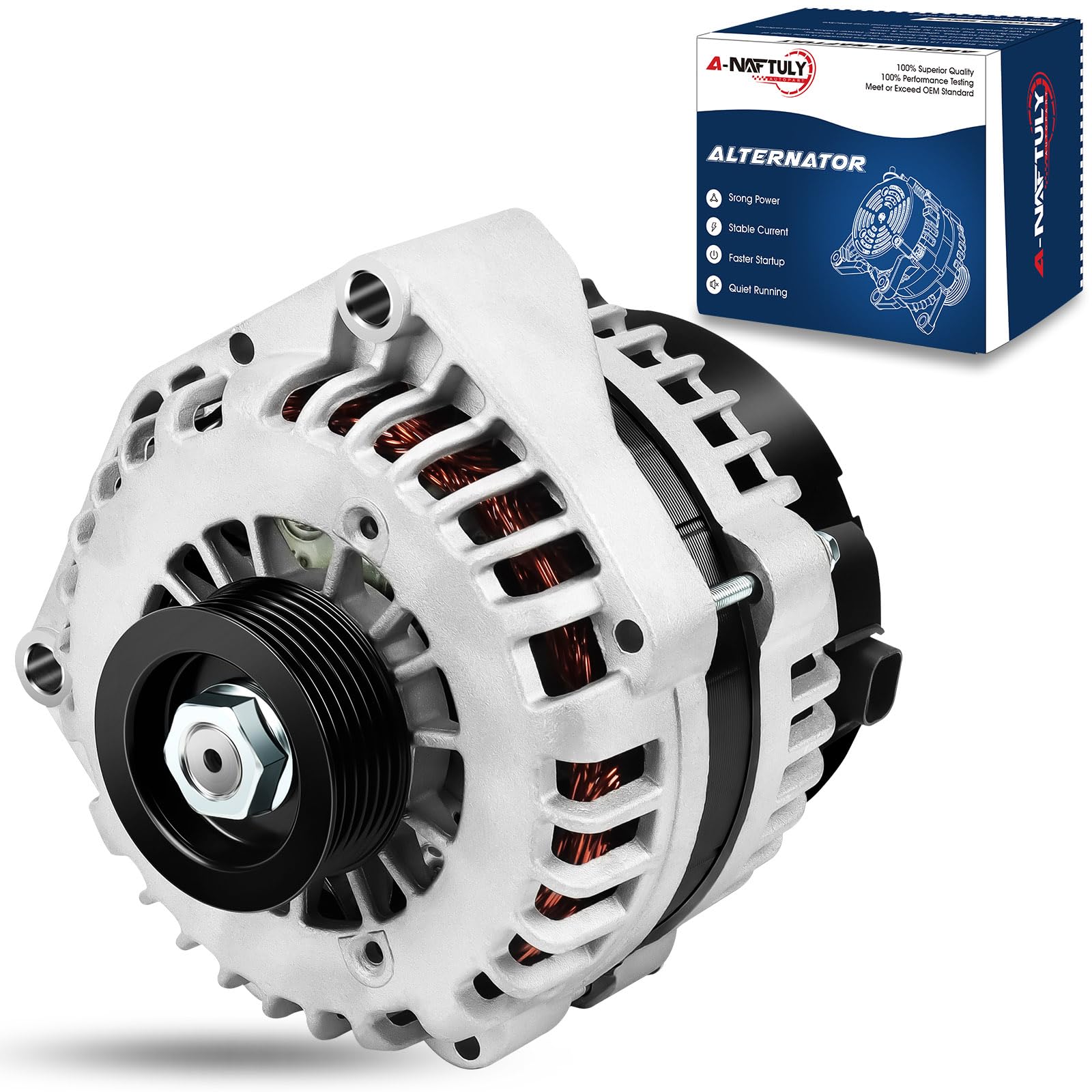 Photo 1 of A-NAFTULY Alternator Fits for 2007-2014 GMC Yukon, Sierra, Chevy Tahoe, Suburban, Silverado 1500/2500, Avalanche, Cadillac Escalade, Alternator Replacement 15093928, 15857608, 15905871, 25877026