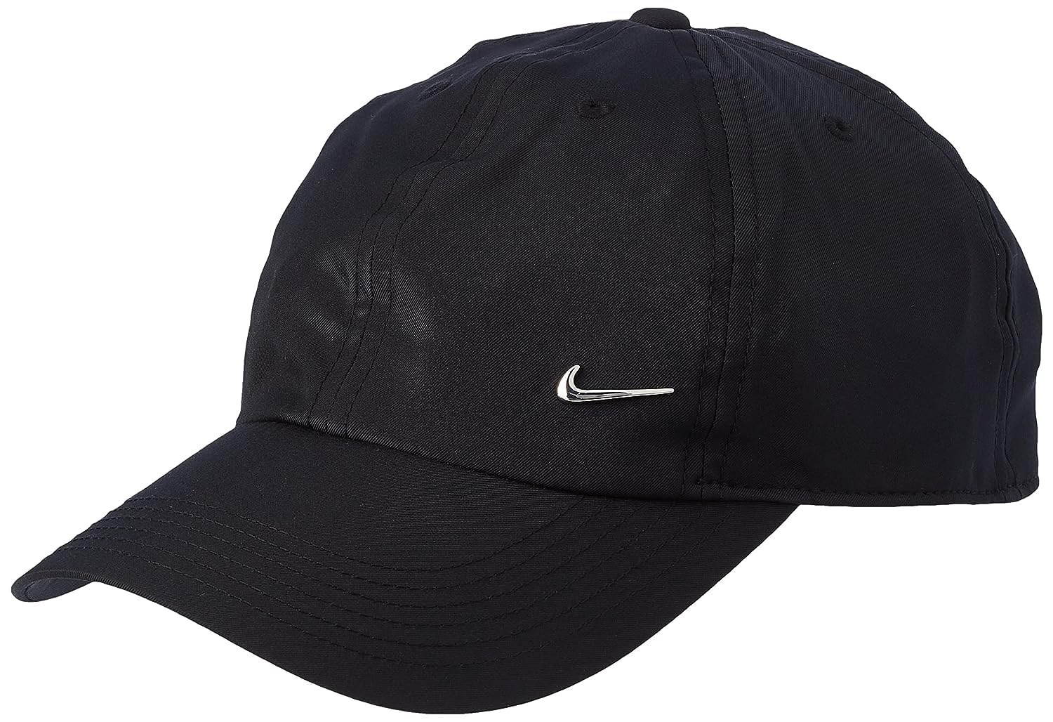 NIKE Children's Y Nk H86 Cap Metal Swoosh Hat, Black/(Metallic Silver), One Size UK