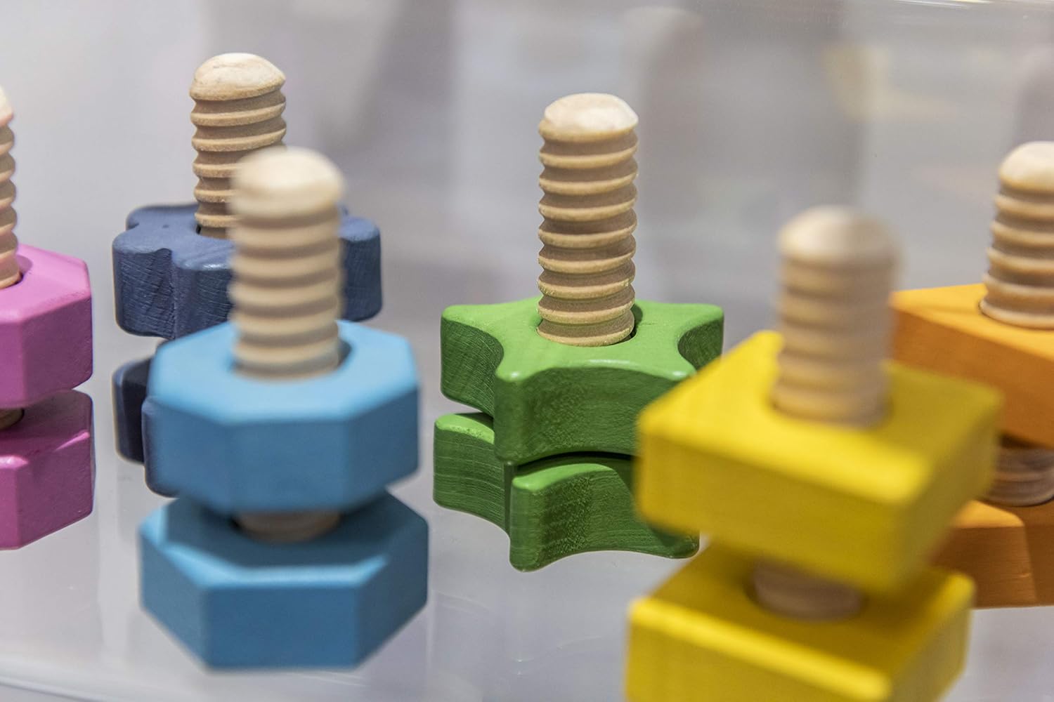 tickit Rainbow Wooden Nuts and Bolts , Educational Wooden Toy for Children Develops Fine Motor Skills - Image 4