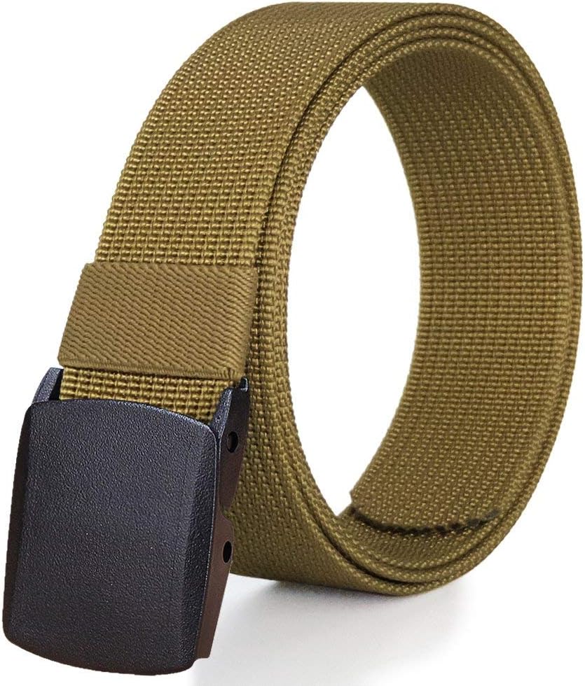 Fairwin EDC Tactical Belt - Thick CCW Belt - 1.5 Inch No Metal No Hole Plastic Buckle Nylon Web Belt