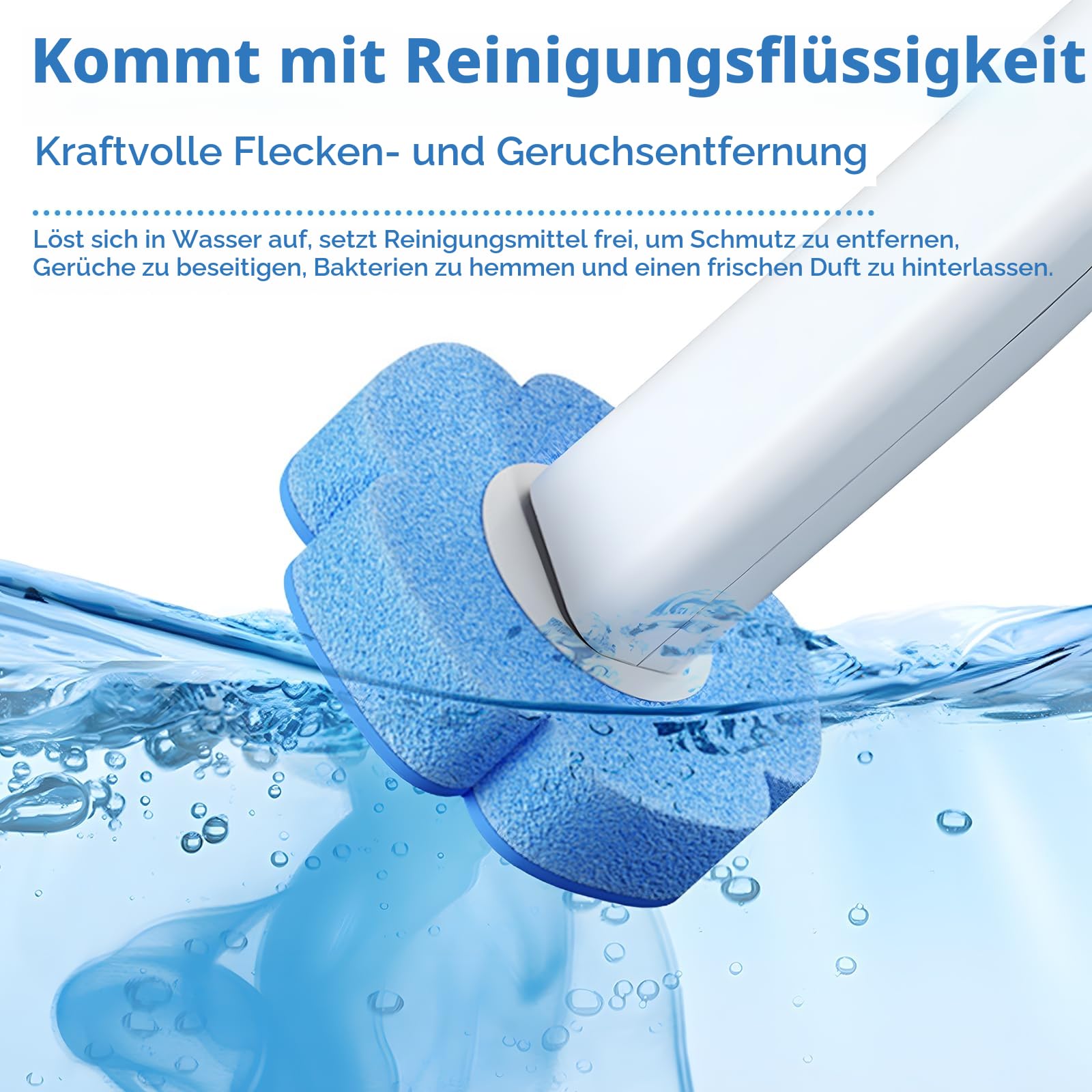 Einweg Toilettenbürste, 2er Set verlängertem Griff und Halter Toilettenbürste Einweg, Klobürste mit 48 Stück Reiniger Nachfüllungen für Badezimmerreinigung, Waschbecken, Badewanne（Gemischter Duft） 6