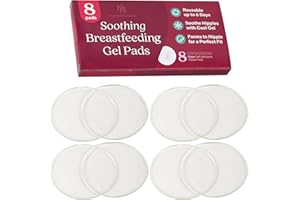 Nurse & Nourish [8 Pads] Silicone Nipple Pads for Breastfeeding Soreness - Immediate Relief Nipple Gel Soothing Pads - Easy to Apply Gel Nipple Pads for - Reusable Form Adjusting