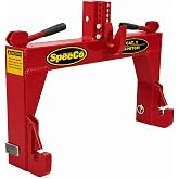 SpeeCo 3-Point Tractor Quick Hitch, Category 1, Red | Quick E-Hitch for Tractor Implements, No Bushings Required, Powder Coat Steel, 2000 lb Lift Capacity, S14116010