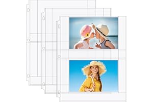 MaxGear 30 Pack 4x6 Photo Sleeves for 3 Ring Binder (120 Pictures), Heavy-Duty Archival Page Protectors, 2-Pocket Clear Photo