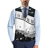 Dremagia Mens Formal Suit Vest with Buttons Slim Fit Waistcoat Vest for Suit for Tuxedo