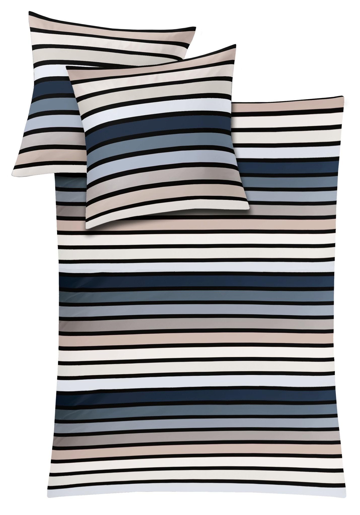 Kleine Wolke "Rimini” Bedding Duvet Cover Set, mako satin, taupe, 155 x 220 cm