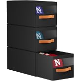 Homsorout Hat Organizer for Baseball Caps - 3 Pack Pull-Out Drawer Hat Storage Organizer Box with Clear Window, Stackable Closet Cap Holder, Baseball Cap Organizer for Closet, Bedroom, Home, Black