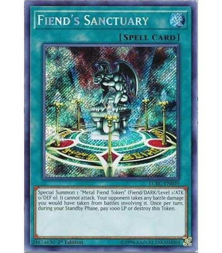 yugioh fiend support cards Amazon.com: YU-GI-OH! - Fiend's Sanctuary (DPRP-EN015) - Duelist Pack:  Rivals of The Pharaoh - 1st Edition