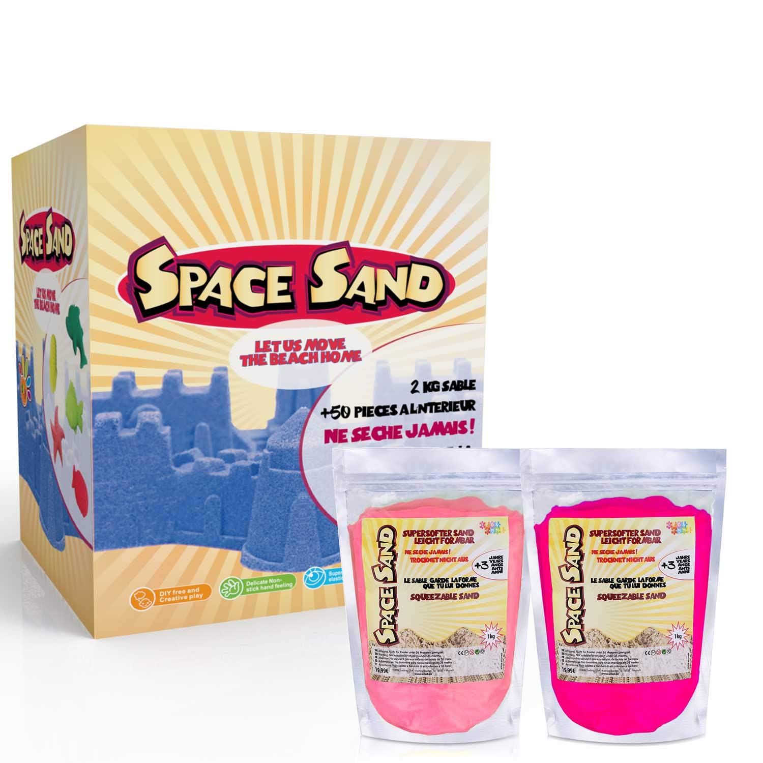 Leo & Emma Space Sand 2kg Set 50tlg. Formen Zahlen