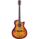 Washburn Deep Forest Burl ACE Acoustic Electric Guitar, Amber Fade (DFBACEA)