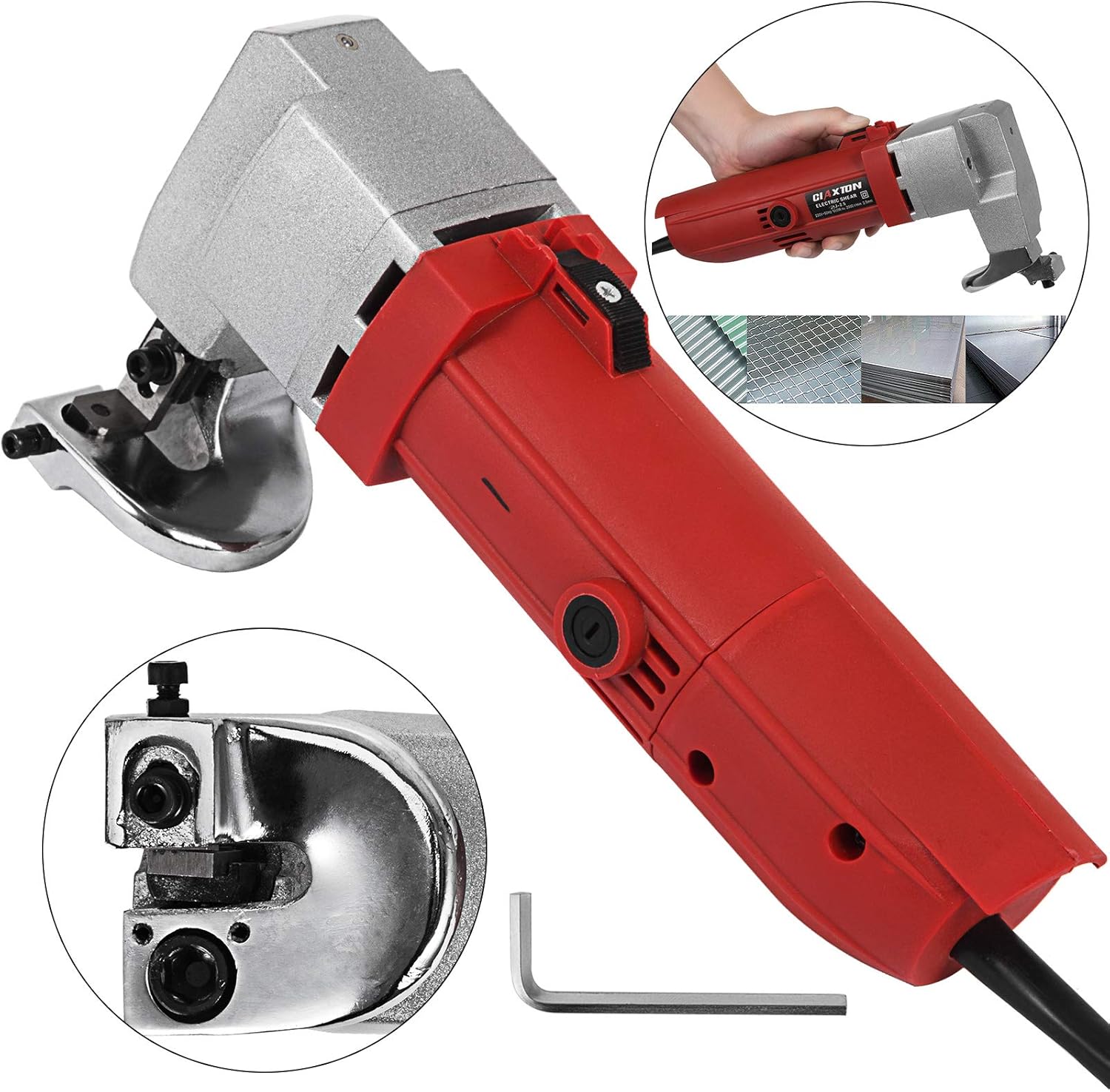 FlowerW 500W Electric Sheet Metal Shears Snips Scissors 220V Power Tool