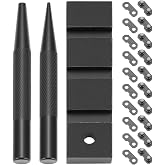 QWORK 3PCS Pocket Chainsaw Breaker with 10 Sets Chainsaw Chain Joiner Link Repair Kit, Compatible with 1/4", 3/8''LP, 325", 3/8", 404" Pitches