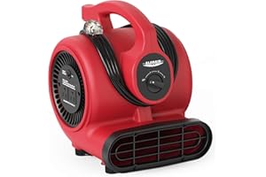 ALORAIR 600 CFM Air Mover Blower Fan for Industrial, Workshop, and Home Use - 3 Speeds, 5 Adjustable Angles and Daisy Chain - Ideal for Water Damage Restoration and Plumbing - GF600A Red