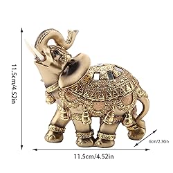 HEEPDD Elephant Statue, Feng Shui Golden Elegant