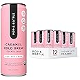 Pop & Bottle, Oat Milk Lattes - Cold Brew with Lions Mane & Reishi, MCT Oil, Single Shot Cold Brew, Mushrooms, Organic, Dairy Free, Gluten Free, Great as Iced Coffee, Lightly Sweetened with Dates - Caramel, 8 Fl Oz (12 Pack)