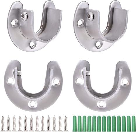 Amazon Com Coset Rod Support Bracket Heavy Duty Stainless Steel Closet Rod Holders 1 Inch Curtain Rod Bracket Holders Closet Pole Socket Coset Bar Bracket Metal Clothes Rod Bracket Shower Rod Holder 2