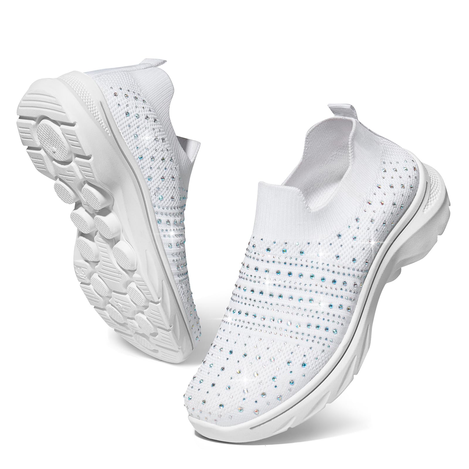CC 26s Casual Sneakers Rhinestones White Mesh Sheepskin 626365 main image 0