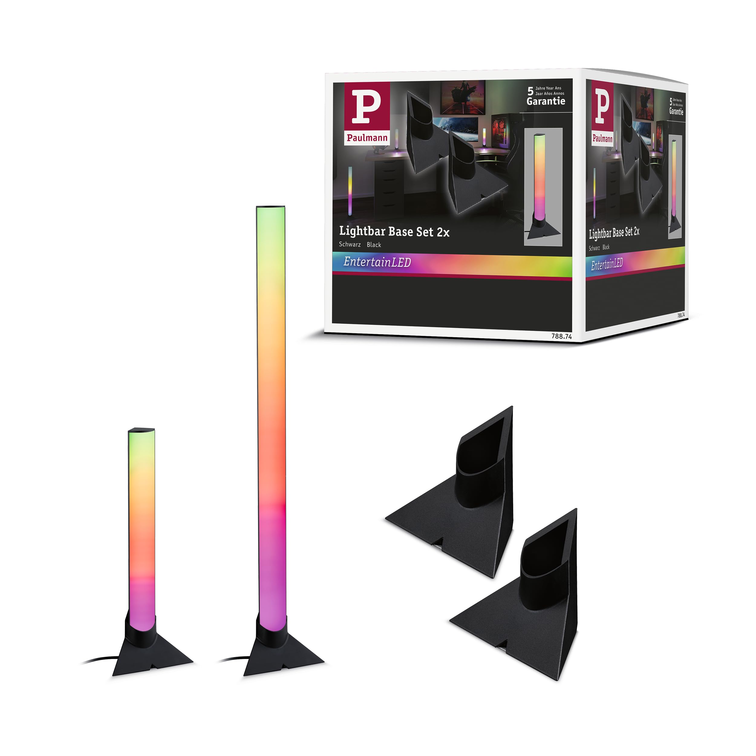 Paulmann 78874 Accessories EntertainLED Lightbar Stand 132 x 67 mm Black Aluminium Plastic