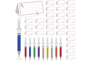 Tellingyou 60 Pcs Nurse Food Tent Labels Syringe Pens Nursing Graduation Party Decorations Hospital Themed Food Tents Cool Multi Color Novelty Pens for Medical School Graduation