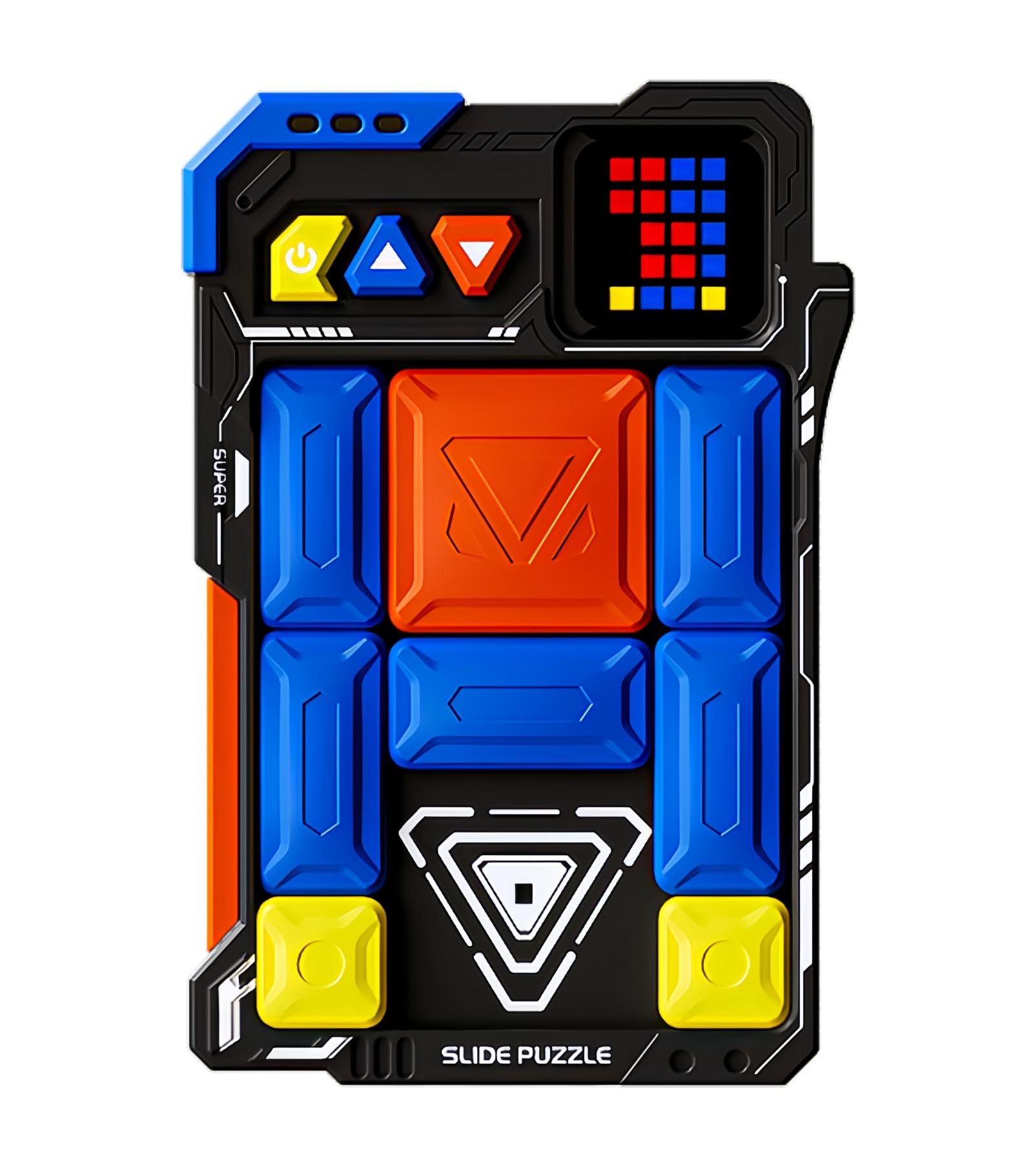 HLF Super Jigsaw Puzzle Machine Mecha Appearance LED Screen Maze Escape Game Wah Rong Road Blocks 520 levels Automatic Induction Magnetic Design Logical Thinking Gift Toys for Kids/Boys/Girls (Black)