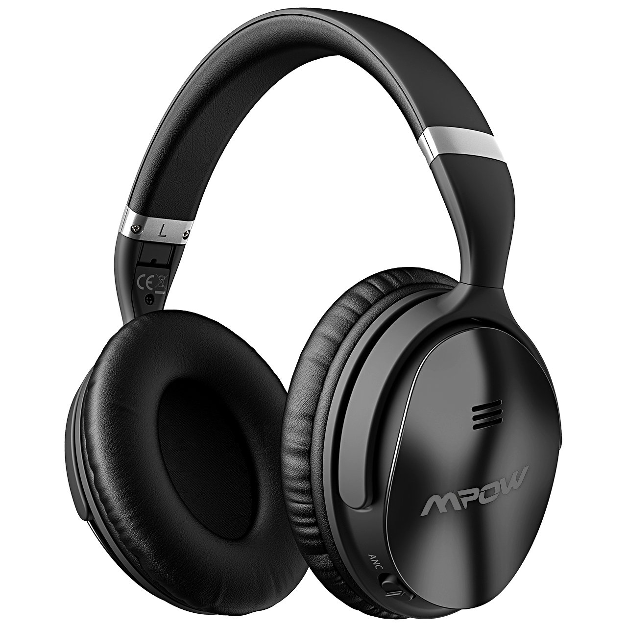 Mpow H5 Active Noise Cancelling Headphones, ANC Over Ear Wireless Bluetooth Headphones w/Mic, Dual 40 mm Drivers, Superior Deep Bass for PC/Cell Phone (25-30Hrs Playtime, CVC6.0 Noise-Cancelling Mic) by Mpow