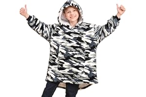 FZOSM Game Controller Wearable Blanket Hoodie for Boys Gamer Oversized Hoodie for Kids
