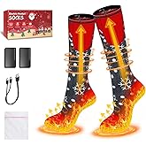 KWANCHOO Rechargeable Electric Heated Socks for Men Women Unisex 3 Heating Levels, 6-10H Warmth,Christmas Stocking Gift,Feet Heating,Washable Winter Socks,Camping Skiing Hunting Skating