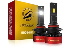Firehawk 9005/HB3/H10/9145 LED Bulbs 70000LM 990% Brightness 6000K Cool White Plug and Play Fog Light, Pack of 2