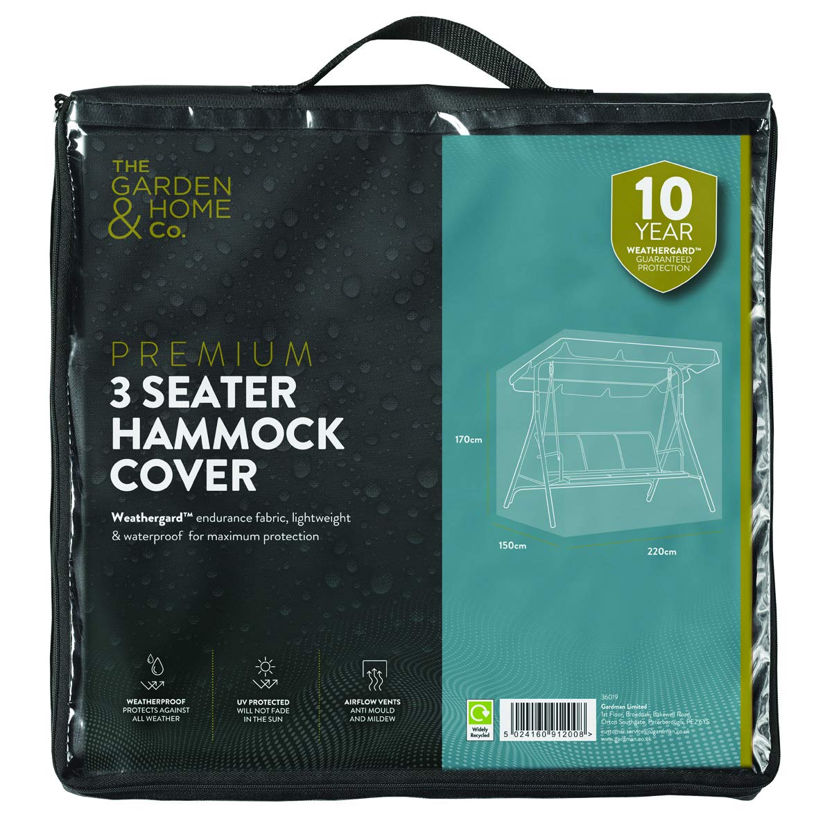 The Garden & Home Co 3 Seater Hammock Cover