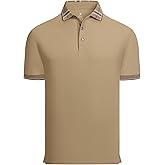 Esabel.C Men's Pique Golf Shirts Short Sleeve Moisture Wicking Stretch Performance Business Casual Polo Shirts for Men