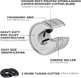 HAUTMEC Copper Pipe Cutter Twin Pack 15mm 22mm Auto Tighten with 2 Wheels view 2