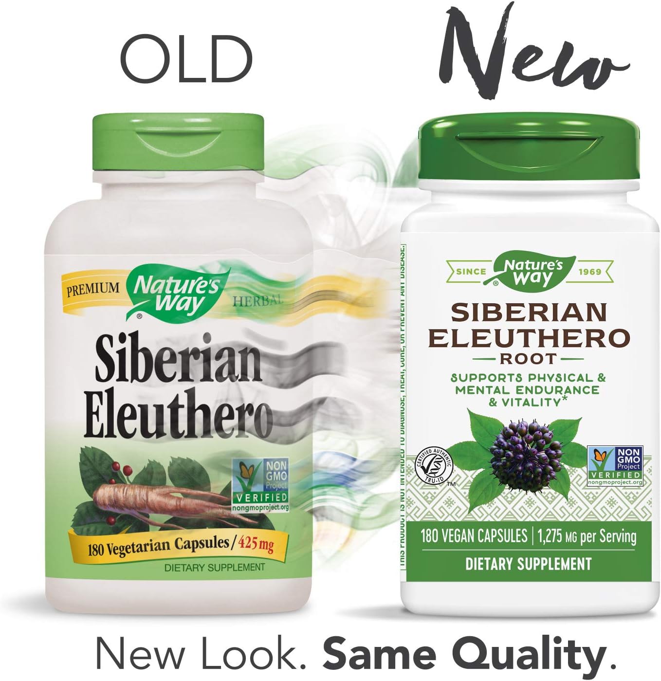Nature's Way Premium Herbal Siberian Eleuthero, 1,275 mg per serving, 180 Capsules: Health & Personal Care