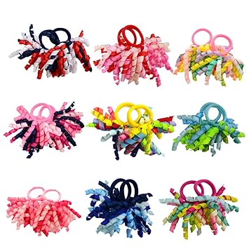 Amazon Com Pack Of 18 Mix Color Boutique Girls Curly Korker Bow
