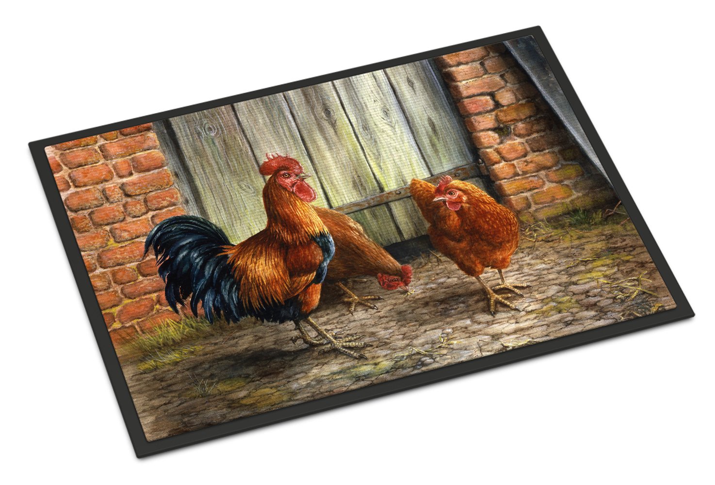 Caroline's Treasures Rooster and Chickens by Daphne Baxter Indoor or Outdoor Mat 18x27 BDBA0056MAT, Multicolor