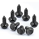 8PCS Premium Stainless Steel License Plate Screws, Rust-Proof & Anti-Rattle License Plate Bolts(Black) (Black-8PCS)