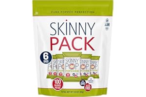 SkinnyPop Popcorn, Gluten Free, Dairy Free, Non-GMO, Healthy Snacks, Skinny Pop Original Popcorn Snack Packs, 0.65oz Individual Size Snack Bags (6 Count)