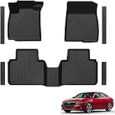 LUMWAY Floor Mats for 2018-2022 Honda Accord (Gas & Hybrid Models), TPE All Weather Durable Floor Liners Door Sill Guards for Honda Accord Accessories
