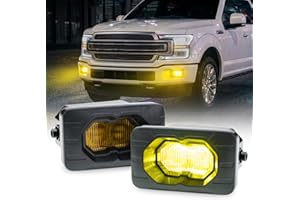 LACHTEM Yellow LED Fog Lights for F150 2015-2020 2017-2022 F250 F350 F450 F550 Super Duty 4 Inch Pod Bumper Driving Fog Lamp 