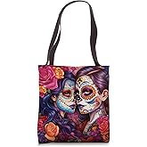 Sugar Skulls La Catrina Day of the Dead Two Women Floral Tote Bag