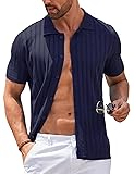 COOFANDY Men's Beach Shirt Knit Button Down Shirt