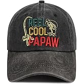 Grandpa Gifts for Men, Funny Fishing Papa Hats, Cool Papaw Baseball Cap, Fathers Day Retirement Christmas Birthday Gifts for Poppy Pawpaw Grandfather