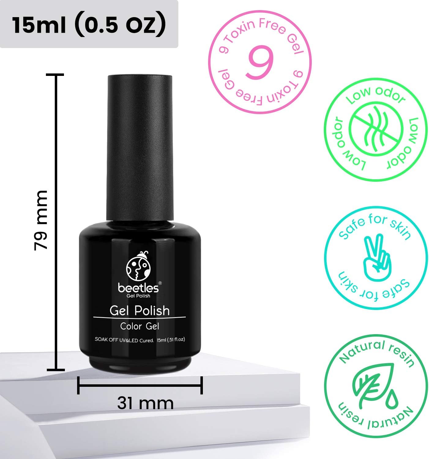 Beetles Gel Nail Polish Kit- 2 Pcs 15ml Black White Colors Gel Polish Set Soak Off UV LED Nail Gel Polish Nail Art Manicure Salon DIY at Home : Beauty