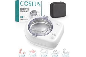 COSLUS Sonic Retainer Cleaner Machine: Cordless Professional Dental Cleaning Pod for Retainer, Aligner, Mouth Night Guard Deep Cleaning - Rechargeable Mini Travel Design, Quiet for Home Use with Timer