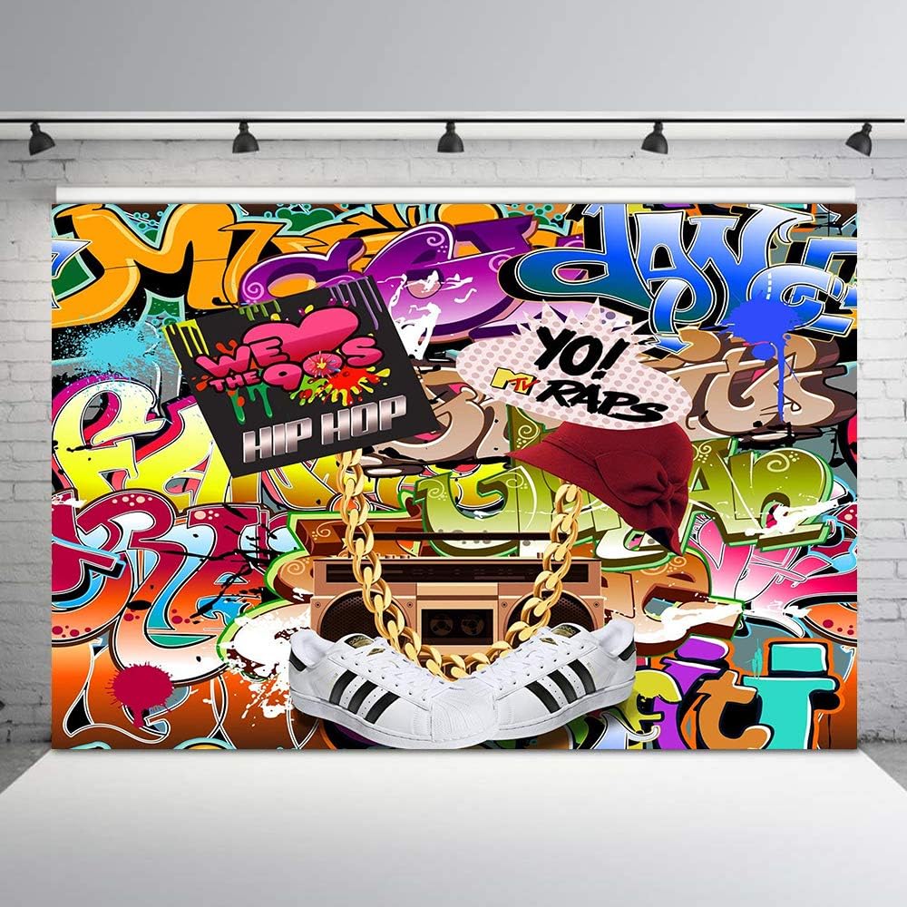 Amazon Com Vvm 7x5ft Backdrop 80 S 90 S Themed Party Decoration