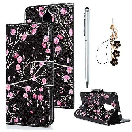 Edauto Wiko View Hülle Wiko View Handyhülle Schutzhülle PU Leder Tasche Cover Magnet Flip Case Wallet Schale Etui Brieftasche