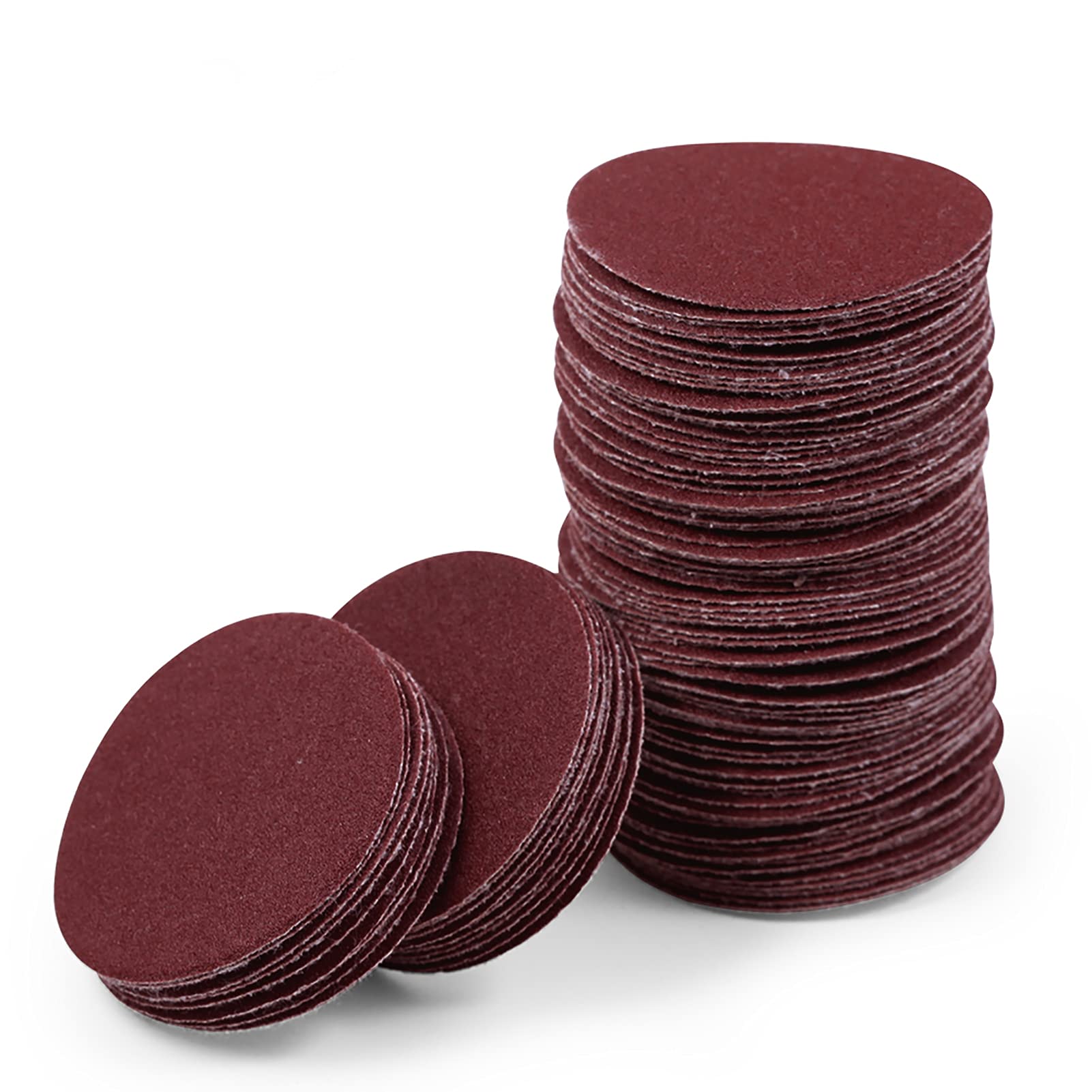 LEONTOOL 2 Inch Hook and Loop Sanding Discs 150 Grit 100Pcs Sandpaper Discs for Random Orbital Sander Pads Grinding Polishing Metal Wood Rubber Leather Plastic Stone Glass