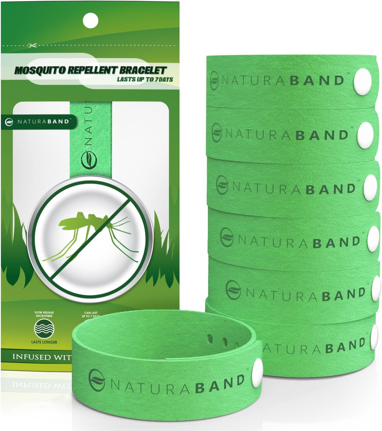 Naturaband- Mückenschutz Armbänder - 7 Pack - Alle Natürlichen Käfer und Insektenbekämpfung DEET-FREI
