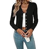 SKAYS Women's 2025 Cardigan Lightweight Button Up Long Sleeve Fall V Neck Basic Cardigan Sweater Trendy Shirts Outfits