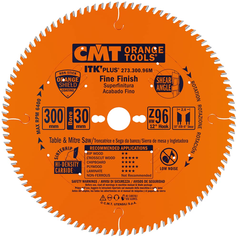 CMT 273.300.96M ITK Plus FINE Finish Saw Blade HW 300X2.6X30 Z=96 ATB