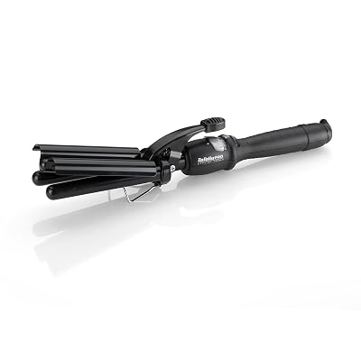 BaBylissPRO Black Porcelain Triple Barrel Waver - 25 Temp Settings Instant Waves